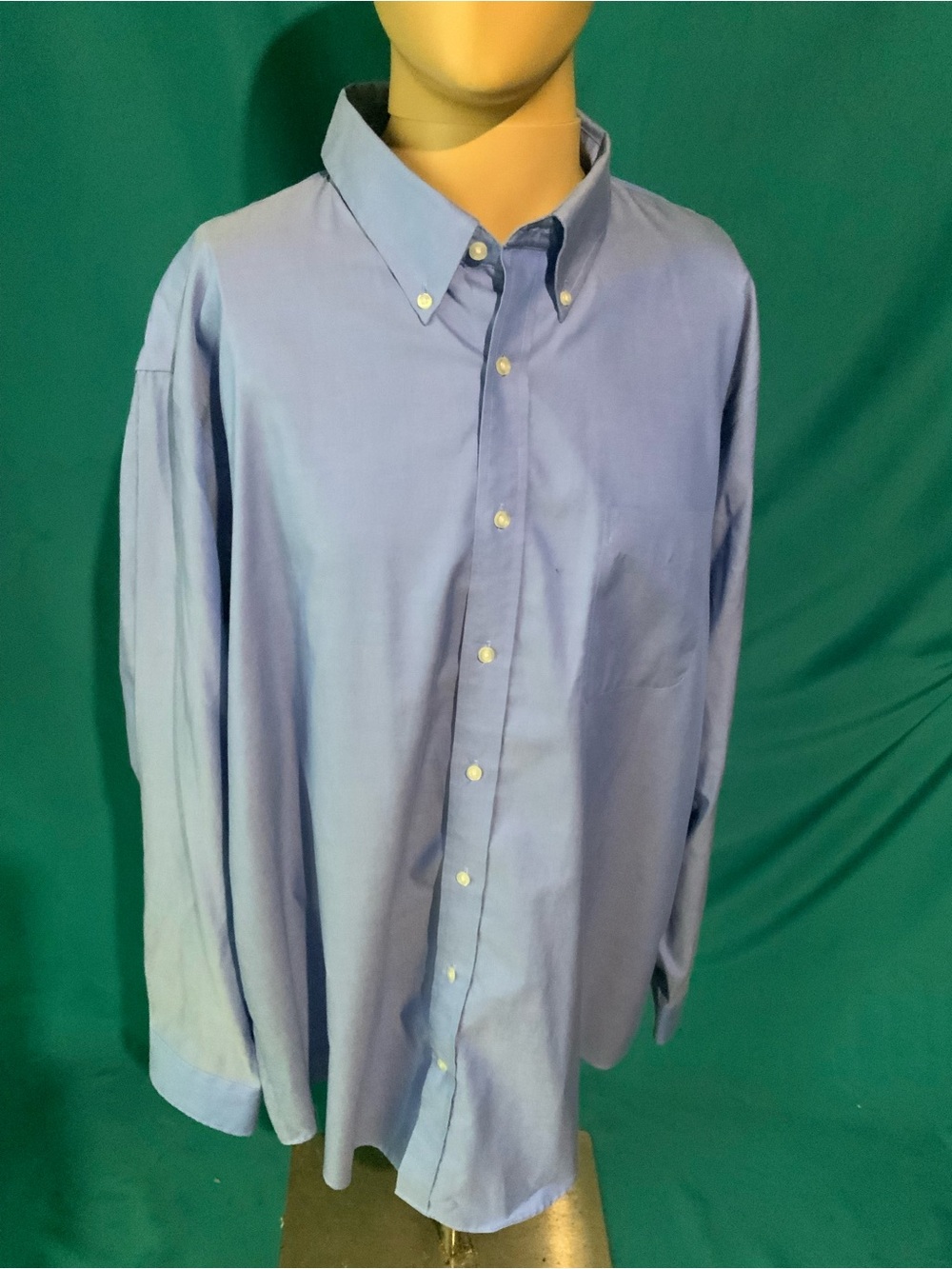 Lands' End Men's Light Blue No Iron Supima Cotton Button-Down Shirt, 18 1/2-37